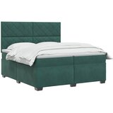  Boxspring krevet s madracem Tamnozelena 200 x 200 cm Baršun | shoptok.hr