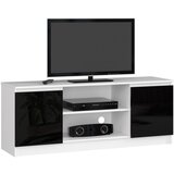 AKORD RTV KABINET 140 cm 2D 1P BELO / ČRNO SIJAJNO, (21713929) Cene