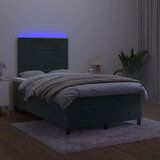  Krevet box spring s madracem LED tamnozeleni 120x200 cm baršun | shoptok.hr