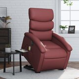Maison Chic Električni masažni stol - Relax naslanjač s funkcijo vstajanja rdeče umetno usnje, (22042568) | Shoptok.si