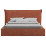 Makamii Oblazinjena zakonska postelja s prostorom za shranjevanje z letvenim dnom 160x200 cm v barvi terakote Esala – | Shoptok.si