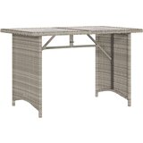 vidaXL Vrtni stol sa staklenom pločom sivi 110x68x70 cm od poliratana | shoptok.hr