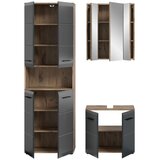 MID.YOU Kopalnica Ice, Črna, Barva Hrasta, 3-Delna | Shoptok.si