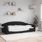  Dnevni krevet crni 100 x 200 cm od tkanine | shoptok.hr