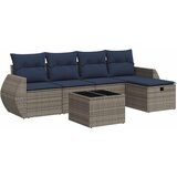  6-dijelni set vrtnih sofa od poliratana s jastucima sivi | shoptok.hr