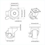  Kaster 2 pcs Crna i srebrna 63 x 48 x 46 mm Željezo i najlon | shoptok.hr