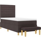  Krevet s kutijom s madracem i klupom tamno smeđi 100x200 cm Tkanina | shoptok.hr