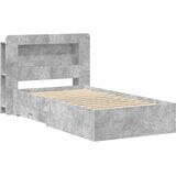  Okvir kreveta s pohranom s uzglavljem Betonska siva 80 x 200 cm | shoptok.hr
