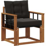  2 Komad Set vanjskih sofa Čvrsto drvo akacije i Textilene - Prirodna i crno Mreža | shoptok.hr