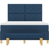vidaXL Krevet s opružnom podlogom s madracem i klupom Plavi 140x200 cm Tkanina | shoptok.hr