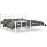 Furnova Kovinski posteljni okvir z vzglavjem in vznožjem bel 183x213 cm, (21934981) | Shoptok.si