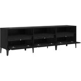 TV ormar Crni hrast 150 x 30 x 45 cm Obrađeno drvo i čelik | shoptok.hr