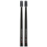 Curaprox black Is White četkica za zube s dvije vrste čekinja 2 kom nijansa Black & Black u