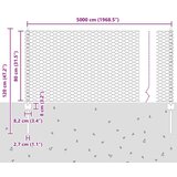 vidaXL Ograje 11 kos U-kanal siva 80 cm jeklo, Šesterokotna ograja siva 0.8x50 m jeklo | Shoptok.si