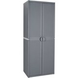 vidaXL Vrtna omara siva 65x45x172 cm PP ratan | Shoptok.si