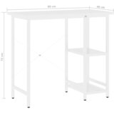  Stol za računalo bijeli 80 x 40 x 72 cm od MDF-a i metala | Eponuda.com