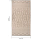  Vanjski tepih ravnog tkanja 80 x 150 cm smeđe pruge | Eponuda.ba