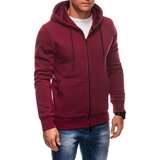 Edoti BASIC unbuttoned men's hooded sweatshirt - maroon | Eponuda.ba