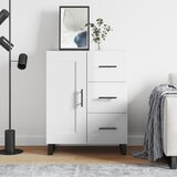 vidaXL Komoda visok sijaj bela 69,5x34x90 cm inženirski les | Shoptok.si