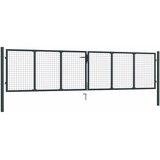  Vrtna vrata od mrežastog čelika 400 x 75 cm sive boje | shoptok.hr