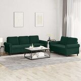  2-dijelni set sofa s jastucima tamnozeleni baršunasti | shoptok.hr