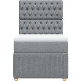 vidaXL Box spring postelja z vzmetnico svetlo siv 100x200 cm blago | Shoptok.si