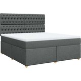 vidaXL Box spring postelja z vzmetnico temno siva 180x200 cm blago | Shoptok.si