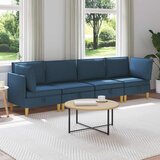  Set namještaja za dnevni boravak s jastukom 4 pcs Plava Tkanina | shoptok.hr