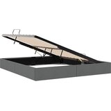  Krevet s od storage s madracem Tamno siva 193 x 203 cm tkanina | shoptok.hr