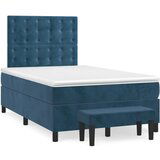The Living Store Box spring postelja z vzmetnico temno modra 120x200 cm žamet - Box Spring Postelja, (21489916) | Shoptok.si