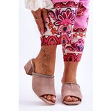 Kesi Suede high heel slippers S.Barski KV-612-2 Beige | shoptok.hr