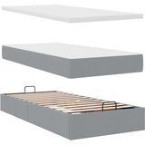vidaXL Otomanski posteljni okvir z vzmetnico siv 100x200 cm blago | Shoptok.si