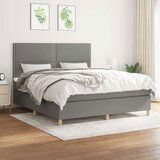  Box spring postelja z vzmetnico temno siva 180x200 cm blago, (20898376) | Shoptok.si