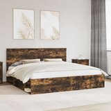  Konstrukcija postelje z vzglavjem Dimljeni oreh 200 x 200 cm, (5000103115) | Shoptok.si
