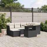  7-dijelni set vrtnih sofa od poliratana s jastucima crni | shoptok.hr