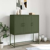 Visoka komoda maslinastozeleni 100,5x39x107 cm čelična | shoptok.hr