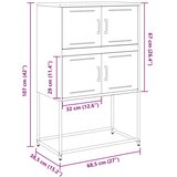 vidaXL Komoda crna 68,5 x 38,5 x 107 cm čelična | shoptok.hr