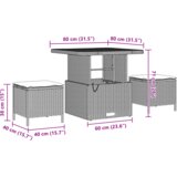  8-delni vrtna sofa set z blazinami črna poli ratan akacija | Shoptok.si