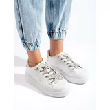 Shelvt White sneakers with butterflies