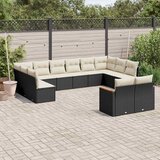  12-dijelni set vrtnih sofa od poliratana s jastucima crni | shoptok.hr