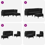  Komplet pohištva za dnevno sobo z blazino 4 pcs Črna Žamet, (5000283119) | Shoptok.si