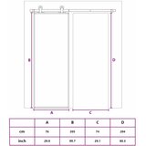  Klizna vrata od stakla ESG i aluminija 76 x 205 cm crna | shoptok.hr