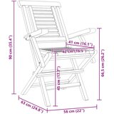  Sklopive vrtne stolice 8 kom 56x63x90 cm od masivne tikovine | shoptok.hr