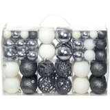 vidaXL set božićnih kuglica 100 komada 3/4/6 cm bijeli/sivi | shoptok.hr