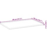  Ploča za radni stol neobrađena 80x50x2 cm od bagremovog drva | shoptok.hr