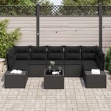  8-dijelni set vrtne sofe s jastučićima Crni Poli Ratan | shoptok.hr