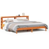 Maison Chic Posteljni okvir - Dvoposteljna postelja - Zakonska postelja brez vzmetnice vošč. rjava 200x200 cm borovina-J4638, (21774559) | Shoptok.si