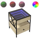  Stolić s beskonačnim LED svjetlima boja hrasta 40 x 40 x 51 cm | shoptok.hr