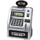 Atm Piggy Bank For Children Learning To Save Silver Black | Shoptok.si