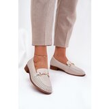 S. BARSKI Leather Women's Moccasins With Decoration On Flat Heel Beige S.Barski | shoptok.hr